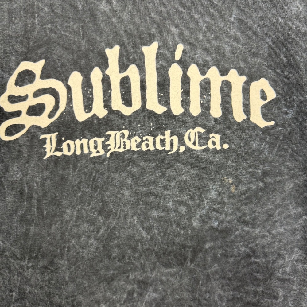 Sublime Band Tee Mens Large Blue Long Beach CA T-Shirt Boombox Graphic Retro - Picture 3 of 8